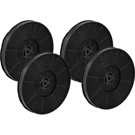 vhbw 4x filtro a carboni attivi compatibile con Exquisit UBH10-2.1, UBH10, UBH10-2 INOXLOOK, KFD927-2, MI/FSH60, SH60 cappe aspiranti - 17,5 cm