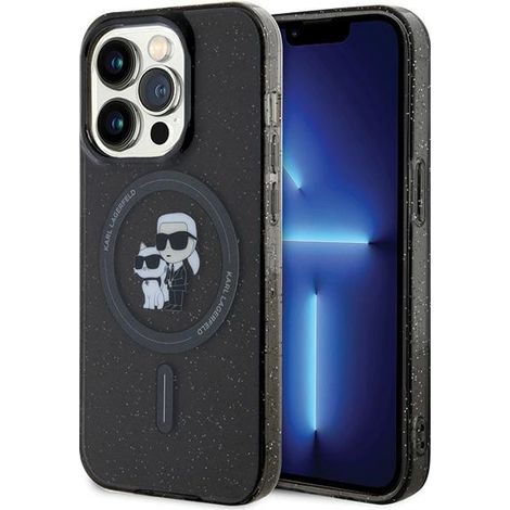 Karl Lagerfeld KLHMP15LHGKCNOK iPhone 15 Pro 6.1 schwarz/schwarze Hartschale Karl&Choupette Glitter MagSafe (1/5)