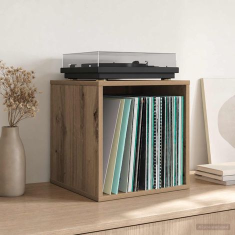 vidaXL Boîte d'albums vinyles 2 pc Chêne artisanal 37 x 36,5 x 38 cm (1/5)