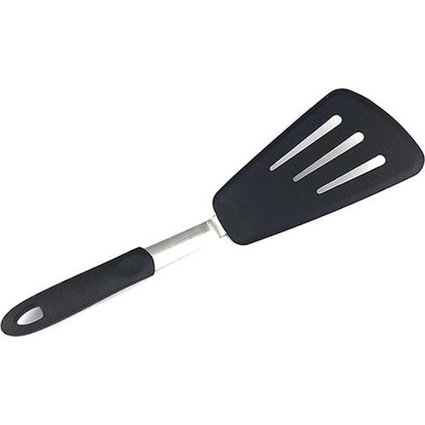 Spatule flexible résistante à la chaleur jusqu'à 315 °C, en silicone et acier inoxydable - la meilleure spatule en silicone - idéale pour les omelettes, les hamburgers, etc. (longue) (1/5)