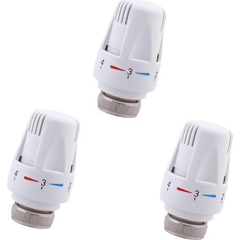 3er-Set Thermostat-Heizkörperköpfe M30 x 1,5, Ersatz-Thermostatventile für Heizkörper, geeignet für Zuhause und Büro (1/5)