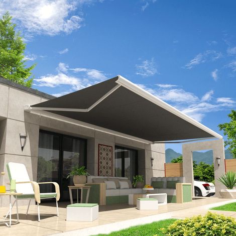 Toldo cofre ALTEA 4,05x3,50 M (Manual - Blanco satinado RAL9010 - Gris grafito) (1/5)