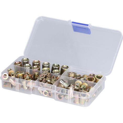 100PCS Insert Filetés M3 à M8 en Acier Galvanisé Haute Résistance - Assortiment Écrous Rivets Portables (1/5)