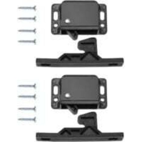 UlisemLot de 2 loquets de porte d'armoire avec 8 vis pour camping-car, loquets de porte de caravane, accessoires pour armoires, portes coulissantes, maison, cuisine, noir (1/4)
