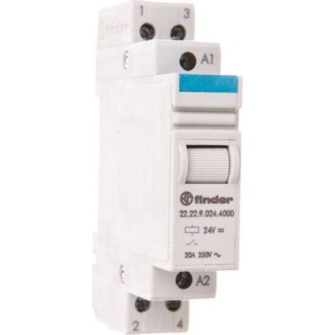 Relé de potencia modular 2NO 20A 24V CC, contacto AgSnO2 22.22.9.024.4000