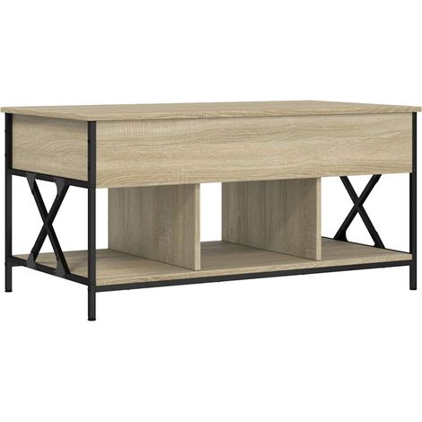 Maison Exclusive - Mesa de centro madera ingeniería metal roble S