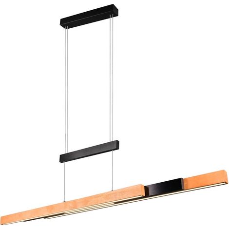 Suspension LED 46W dimmable réglable noir bois Trajan (1/5)