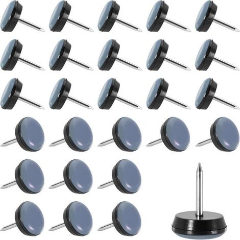 40 Pièces Patins pour Chaises 16mm en Téflon Patins pour Meubles Ronde Patin Chaise a Clouer Protéger Les carrelages (1/5)