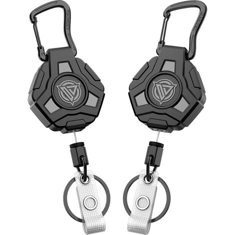 2 porte-clés Ausweisclip Karabiner 80cm Stahlseil (1/5)