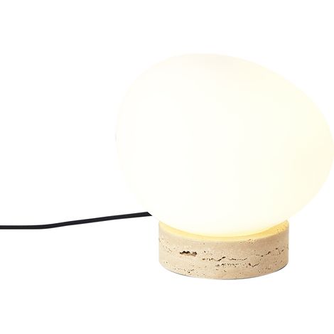 QAZQA Japandi Table Lamp Beige with Opal Glass - Sally