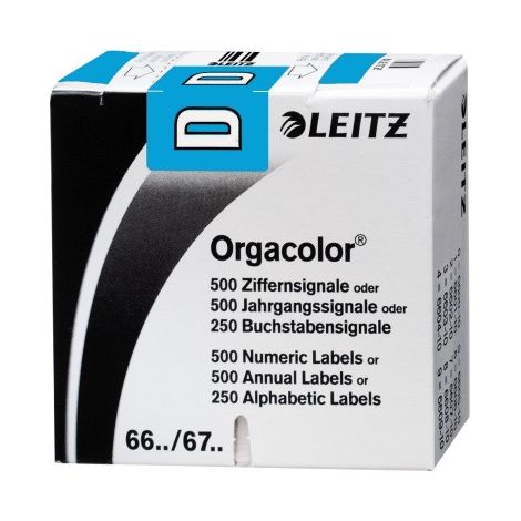 Leitz Buchstabensignal Orgacolor 66131000 D blau 250 St./Pack. (1/2)