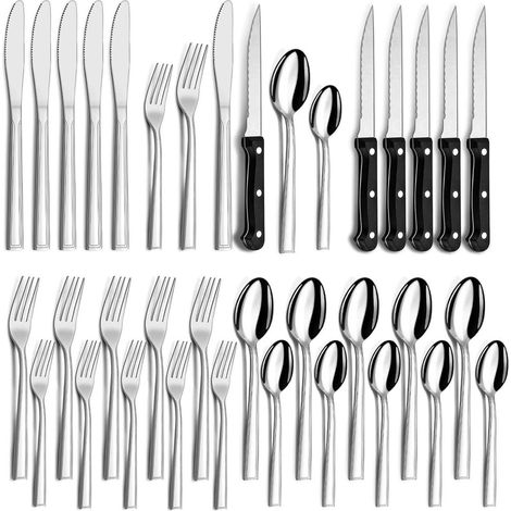 Besteckset 36 Teile für 6 Personen, Edelstahl, spülmaschinenfest, mit Steakmessern (1/5)