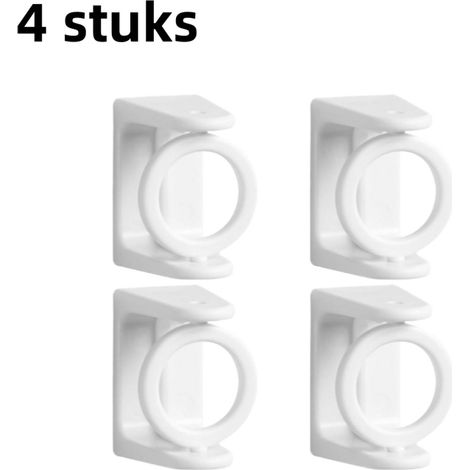 lot de 4 anneaux de suspension pivotants rotation à 360 degrés sans clous ni trous barre de suspension avec porte serviettes universel pour rideaux et rideaux de douche couleur blanc (1/5)