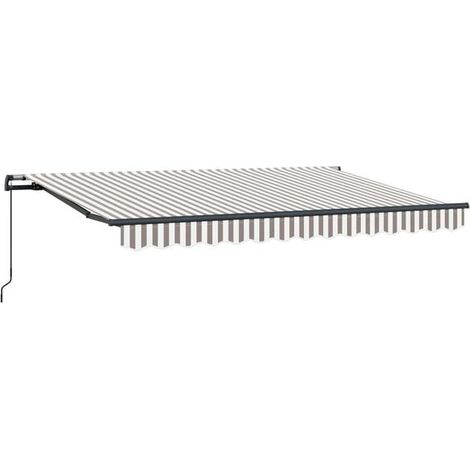 Store banne rétractable, gris clair et blanc, 300 x 250 cm (1/5)