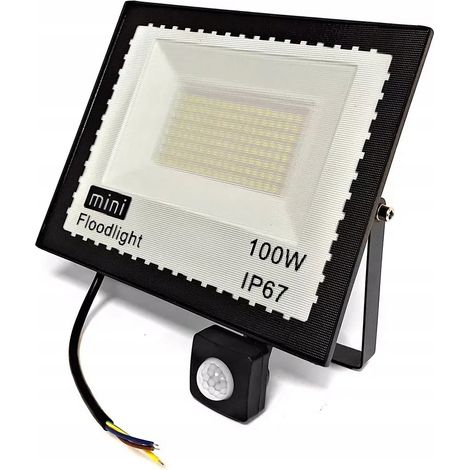 LAMPADA ALOGENA LED DA ESTERNO PER FACCIATE 100W CON SENSORE DI MOVIMENTO E CREPUSCOLARE (1/5)