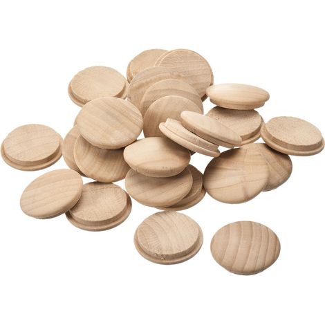 Plaques en Bois, 25 Pièces 35 X 30 mm Bouchons en Bois de Hêtre, Couvre-Trous de Vis, Couvercle en Bois Décoratif pour Escalier, Chaise, Meuble, Menuiserie (1/5)