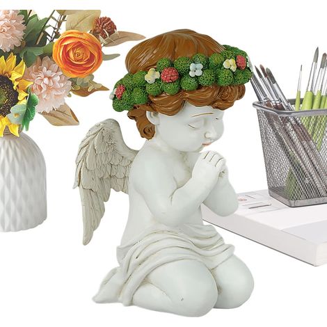 Statues d'ange de Jardin,Statues d'ange en Résine Agenouillé en Prière (1/5)