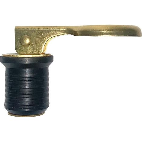 Brass screw-on drain plug – compression handle – suitable for boats – locking mechanism for yachts, 2.5 cm (1/5)