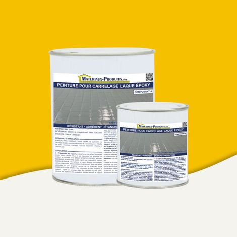 Peinture pour carrelage laque époxy - 1 Kg Jaune - MATPRO (1/5)