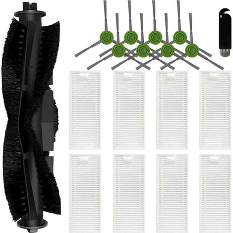 Kit de 18 brosses latérales principales pour aspirateur robot Aonus S8, 1 brosse à rouleau principale, 8 filtres HEPA, 8 brosses l (1/4)