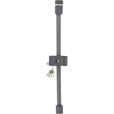 Serrure en applique multipoints horizontale à tirage série 8800, Tirant Droite, 3 points de fermeture, 4 clés incluses, Gris