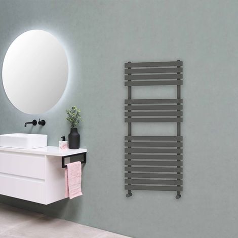 Delta Flat Panel Towel Rail - Anthracite - 1106 x 500mm (1/2)