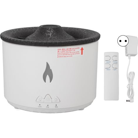 Diffuseur d'arôme flamme noire bleu bicolore, humidificateur atomiseur méduse fumée anneau, télécommande incluse, prise UE 100‑240V (1/5)