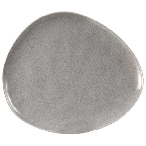 SET 6 PIATTI PIANI IN CERAMICA DA 30 CM IN COLORE GRIGIO AD EFFETTO MARMO (1/2)