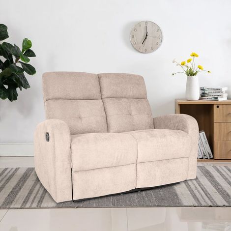 Sofá sillón 2 plazas RECLINER reposapiés y respaldo reclinable 130x77x64H  Color: Tortola