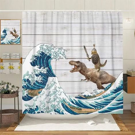 Filiyano-Rideaux de douche en tissu, ensemble de rideaux de salle de bain créatifs pour enfants, décoration de salle de bain, 240 x 180 cm - 94 x 70