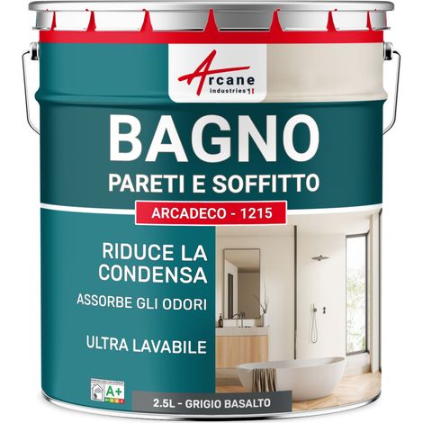 Pittura per pareti e soffitti di bagni: ARCADECO - 1215 - 2,5 L Grigio Basalto - RAL 7012 - ARCANE INDUSTRIES (1/2)