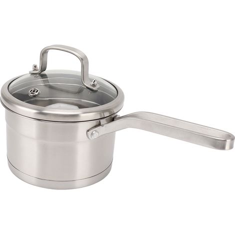 Casserole à lait en acier inoxydable 304 de style européen, à fond épais, avec poignée unique et fond composite, compatible avec les plaques à induction. (1/5)