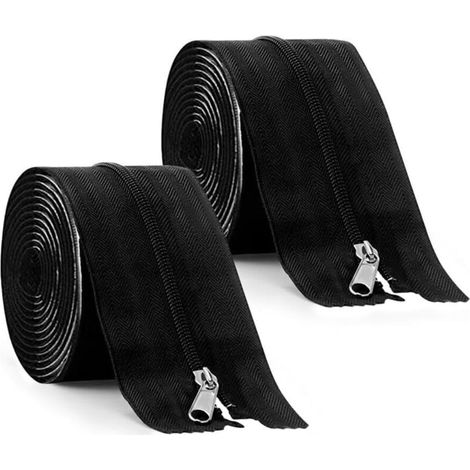 Pack of 2 rolls of heavy-duty zipper tape for greenhouse and tent dust barriers, large 2.1 x 7.6 cm zipper for garden structures and construction (1/5)