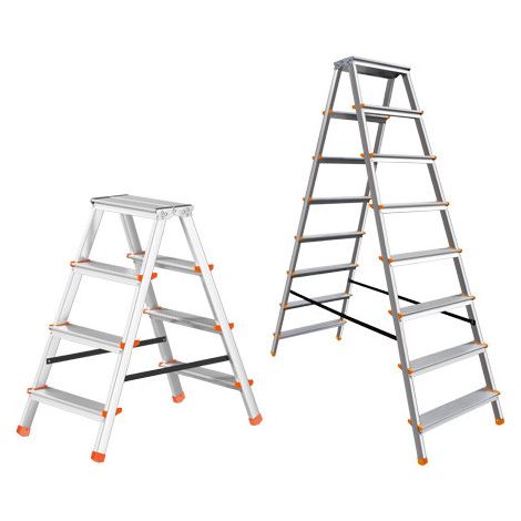 Scala in alluminio doppia salita con cavetto di rinforzo Tip Tap Brixo - 7 gradini