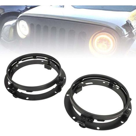 Lot de 2 anneaux de phare ronds de 7 pouces, support de montage de phare, anneau de retenue pour Wrangler-DOU (1/4)