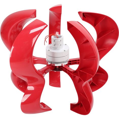 Éolienne domestique 600W 5 pales avec régulateur DTHL600w Rouge 12V, générateur d'énergie maison silencieux (1/5)