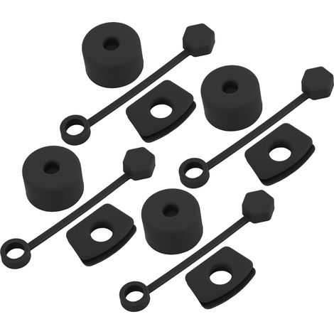Set mit 4 auslaufsicheren Silikondeckeln für Becher, inklusive Strohhalmdeckel, quadratischem auslaufsicherem Deckel, rundem Deckel und schwarzem Deckel. (1/5)