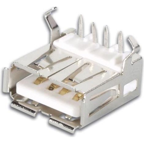 CONECTOR USB TIPO A, HEMBRA, SIMPLE CONECTOR ACODADO, PARA CI