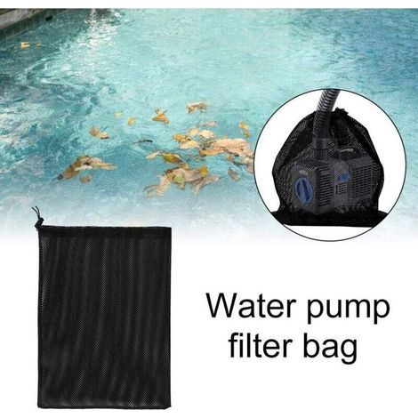 Lot de 2 Sacs Filtrants Réutilisables pour Étang avec Cordon de Serrage Maille Filet Noir (1/3)