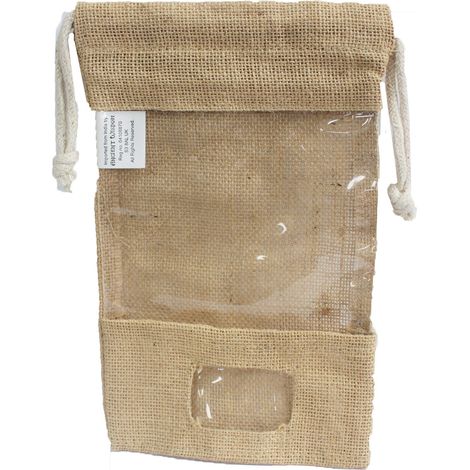 Sac à fenêtre en jute 25x16cm et pochette- Vendu par 1 (1/4)