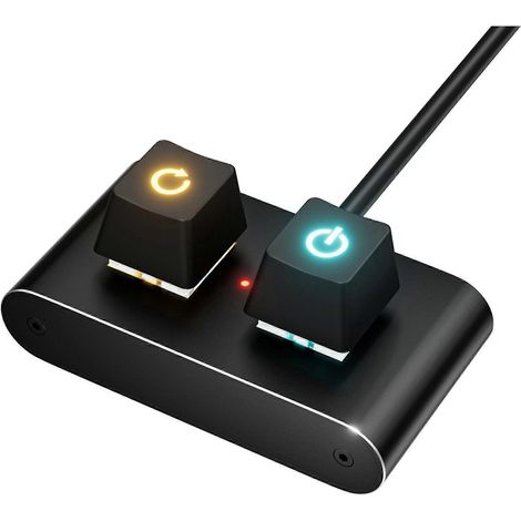 2 interrupteurs d'alimentation pour PC de bureau, alimentation externe pour cartes mères PC, boutons marche/arrêt, câble d'extension avec adaptateur (1/2)