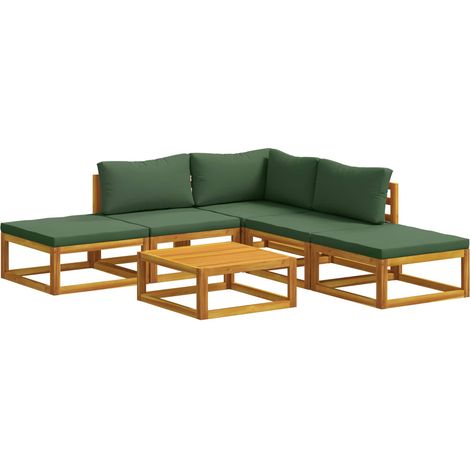 Ensemble de Canapés 6 pc Naturel bois – mobilier de jardin