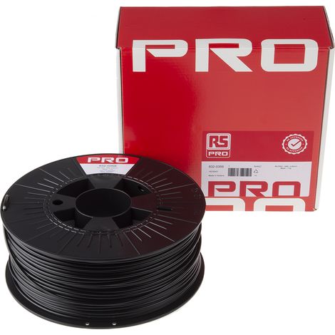 Filament pour imprimante 3D RS PRO, ABS, Ø 2.85mm, Noir, 1kg, FDM ( Prix pour 1 )