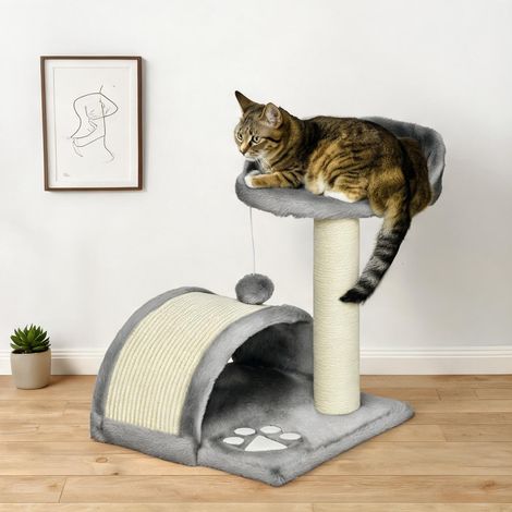 Arbre à chat gris en aglomerado de Madera Sisal 35,5 x 37 x 46 cm (1/5)