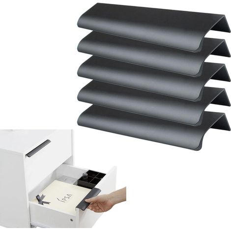 Poignées de tiroir noires, poignées de placard de style moderne pour porte, tiroir et armoire de cuisine, en alliage d'aluminium (5 pièces L:120mm)
