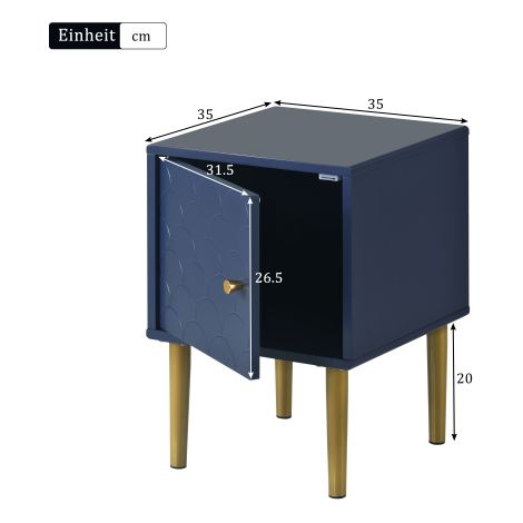 Ensemble de deux tables de chevet / tables d'appoint — Finition bleu marine — Un style polyvalent adapté à divers types de lits et d'ambiances de chambre