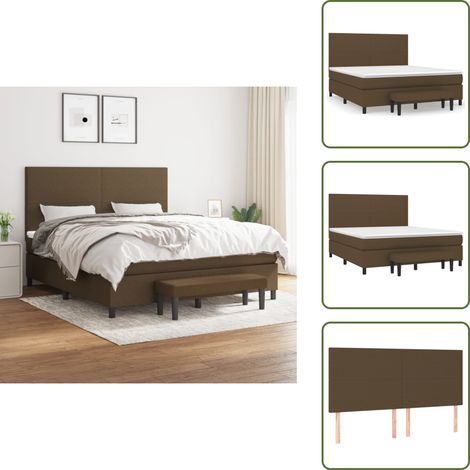 Boxspringbett mit Matratze Dunkelbraun 160x200 cm Stoff - Boxspringbett - Doppelbett - Bettenrahmen - Schlafsystem - Polsterbett