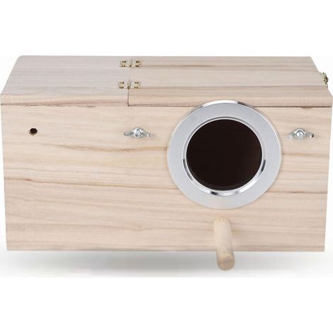 Nichoir pour Oiseaux Boîte D'élevage d'oiseaux en Bois Boîte à Nid d'oiseaux à L'humidité Maison De Nidification Abri pour Oiseaux en Bois pour Perruches Cockatiel Perroquets (1/5)