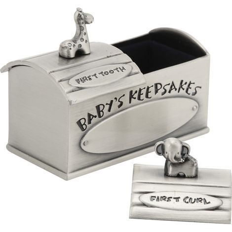 Boîte à trésors bébé style vintage - Coffret de rangement pour dents de lait - Boîte en métal décorative anti-rouille (1/5)