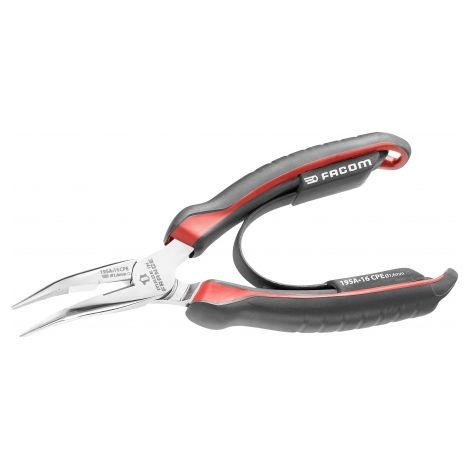 Facom – Pince à bec demi-rond 160 mm – Acier au carbone – Tranchants trempés pour coupe précise – Prise stable avec mâchoires striées